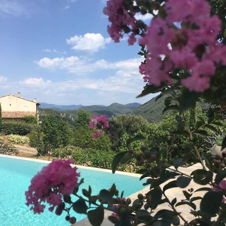 Gite En Cevennes Du Sud, Bergerie Restauree Au Rez De Jardin D'Une Bastide Avec Piscine, Vue Exceptionnelle, Authenticite Et Confort Saint-Laurent-le-Minier Eksteriør bilde